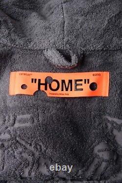 RRP280 OFF-WHITE HOME Arrow Logo Bath Robe Size S / M Grey Belted Made in Italy