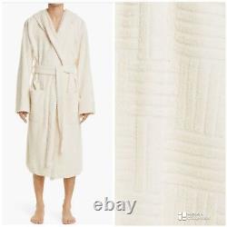 RRP US$770 Bottega Venetia Interrecio luxury bathrobe unisex in beige NWT
