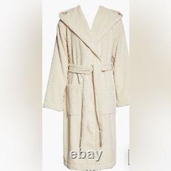 RRP US$770 Bottega Venetia Interrecio luxury bathrobe unisex in beige NWT