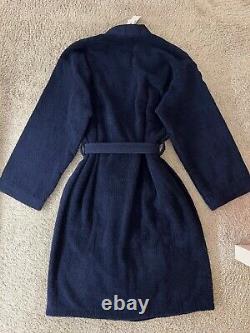 Ralph Lauren Dressing Gown Bath Robe Size S Navy 100% Cotton NEWithTAGS