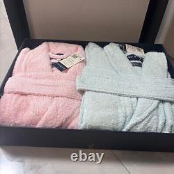 Ralph Lauren Pair Bathrobe Blue Pink Gown Coat Cotton 100% Size M