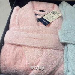 Ralph Lauren Pair Bathrobe Blue Pink Gown Coat Cotton 100% Size M