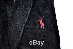 Ralph Lauren Polo Men Lounge Plush Bath Robe Sauna Big Pony Black Gift L XL XXL