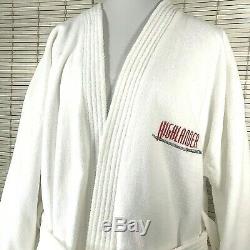 Rare Men's Highlander Series One Size White Logo Belted Bath Robe Authentic