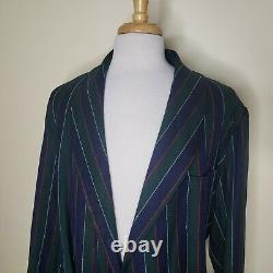 Rare Vintage Brooks Brothers England Mens 100% Wool Striped Bathrobe Size XL