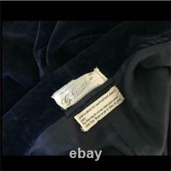 Rare Vintage Gucci Velour Night Gown Bathrobe Size M Navy GG