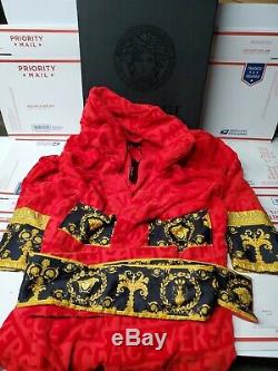 Red And Gold Versace Baroque Bath Robe L