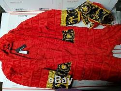 Red And Gold Versace Baroque Bath Robe L
