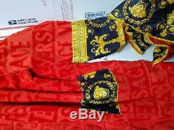 Red And Gold Versace Baroque Bath Robe L