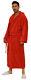 Red Color Terry Cloth Hooded Cotton Bathrobe For Women & Men, Personalized Robes