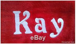 Red Color Terry Cloth Hooded Cotton Bathrobe For Women & Men, Personalized Robes