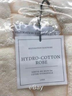 Restoration Hardware Size L Ivory LONG 100% Hydro -Cotton Bath Spa Robe unisex