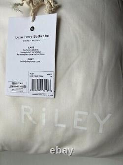RiLEY Home LUXURY Luxe Plush Terry White Bath Robe Terrycloth, Size Medium
