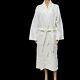 Rivolta Carmignani Bath Robe White Cotton Waffle Weave Spa Dressing Gown New