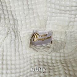 Rivolta Carmignani Bath Robe White Cotton Waffle Weave Spa Dressing Gown New