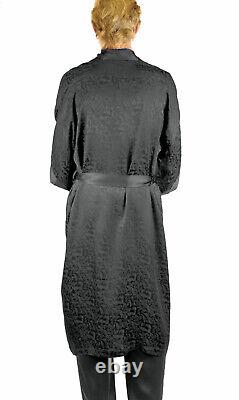 Robe Men's One Size Black 100% Silk Mulberry Kimono Bathrobe 48 Inches Long