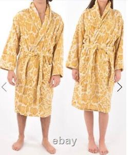 Roberto Cavalli terry bathrobe shawl collar Linx Gold Unisex size S/M
