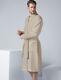 SEYANTE Men's Luxury Kimono Terry Bathrobe Rice Weave Trim 100% Turkish Cotton
