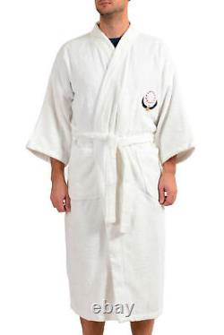 SFERRA Men's White 100% Cotton Belted Bathrobe ONE SIZE