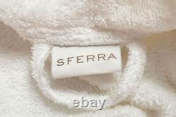 SFERRA Men's White 100% Cotton Belted Bathrobe ONE SIZE