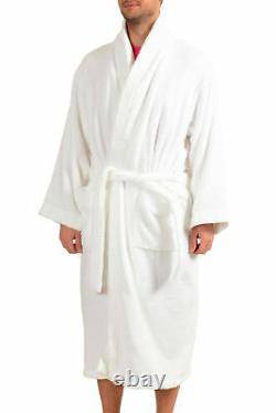 SFERRA Men's White Cotton Belted Bathrobe US XL IT 54