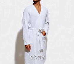 SNOWE Italy Unisex Size Large Essential White Cotton Waffle Honeycomb Robe. NEW