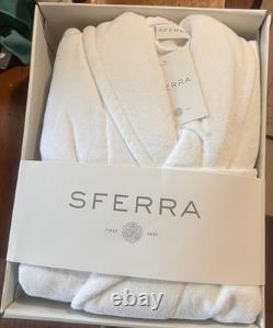 Sferra Milford 6290 Bath Robe L/XL White 100% Cotton