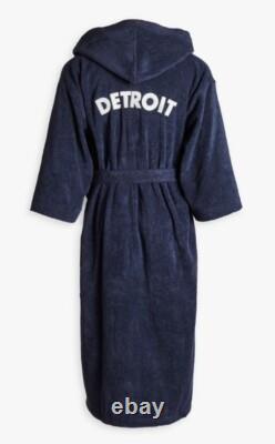 Shinola Hotel Detroit Adult Navy Cotton Bath Robe Dressing Gown One Size New
