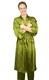 Silk Robe 100% Mulberry Silk Kimono Bathrobe 48 Inches Long Olive Green