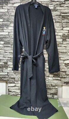 Size L / XL Polo Ralph Lauren Bath Robe Embroidered Tuxedo Bear James Bond Men's