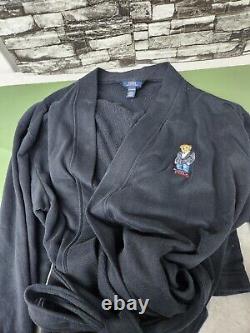 Size L / XL Polo Ralph Lauren Bath Robe Embroidered Tuxedo Bear James Bond Men's