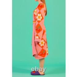 Sleep Warm Towel Robe Lounge Bathrobe Night Soft Cozy Gown Smile Cherry Argyle