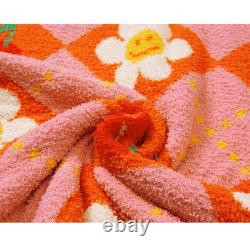 Sleep Warm Towel Robe Lounge Bathrobe Night Soft Cozy Gown Smile Cherry Argyle
