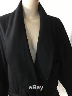Sofia Mens Black cashmere silk robe lounge bath M Neiman Marcus