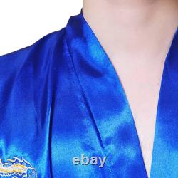 Sophisticated Satin Men's Dragon Kimono Bathrobe Pajamas Sleepwear Gown