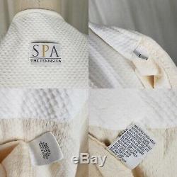 Spa The Peninsula Waffle Weave Robe Lounge Tie Wrap Bathrobe Mens Adult size L