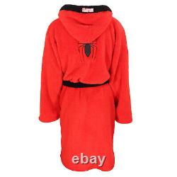 Spiderman Robe Marvel Unisex Dressing Gown Hooded Bathrobe Supersoft Fleece Gift