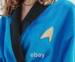 Star Trek The Original Series Waffle-Weave Cotton Adult Bathrobe Blue Medical