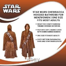 Star Wars Chewbacca Hooded Bathrobe for Adults One Size Fits Most