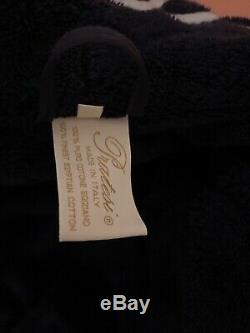 Stunning Navy Blue Italian Designer Pratesi Cotton Robe Bathrobe Size S With Box