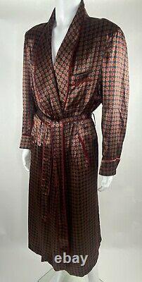 Stunning Vintage SULKA Silk Bathrobe Dressing Gown Orig. $1500 Size Large