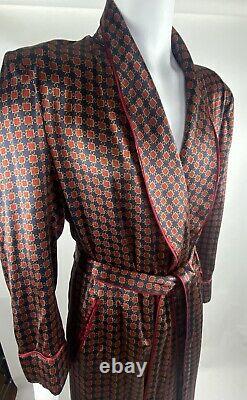 Stunning Vintage SULKA Silk Bathrobe Dressing Gown Orig. $1500 Size Large