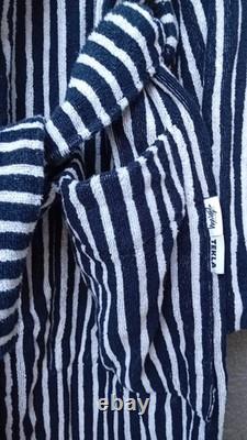 Stussy x Tekla Terry Hooded Bathrobe Black/Natural Stripes sz S