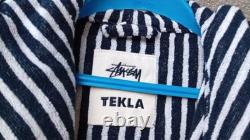 Stussy x Tekla Terry Hooded Bathrobe Black/Natural Stripes sz S