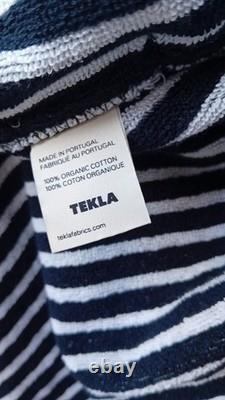 Stussy x Tekla Terry Hooded Bathrobe Black/Natural Stripes sz S