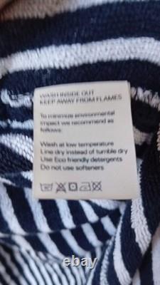 Stussy x Tekla Terry Hooded Bathrobe Black/Natural Stripes sz S