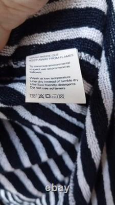 Stussy x Tekla Terry Hooded Bathrobe Black/Natural Stripes sz S