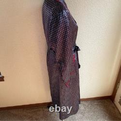 Sulka 100% Pure Silk Bath Robe Smoking Jacket Vintage One Size Unisex Blue Red