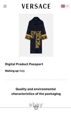 Sz Large Versace I? Baroque Bathrobe with Belt Made In Italy Authentic Custom