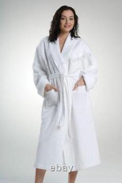 THIRSTYT TOWELS Terry Lined Waffle Bathrobe Made in Turkey